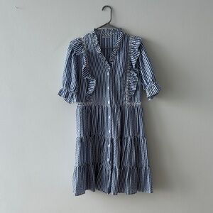 Ces Femme Navy Striped High Low Dress